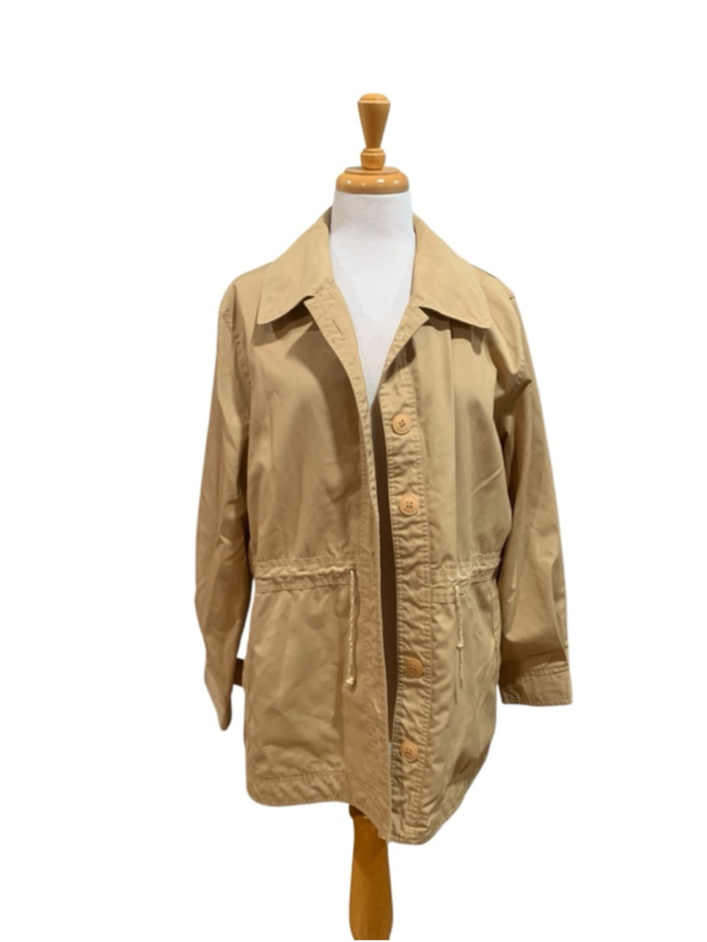 Vntg 80’s Sears Beige Volup Utility/windbreaker Jacket W/pockets